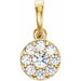 Ladies Natural Diamond Cluster Pendant (I1, G-H) — 14K Yellow Gold