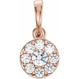 Ladies Natural Diamond Cluster Pendant (I1, G-H) — 14K Rose Gold
