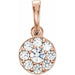 Ladies Natural Diamond Cluster Pendant (I1, G-H) — 14K Rose Gold
