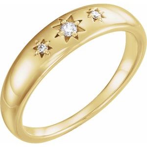 Ladies Natural Diamond Star Ring (I1, G-H) — 14K Yellow Gold