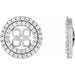 Ladies Natural Diamond Earring Jackets for 8 mm Pearl Stud Earrings — 14K White Gold