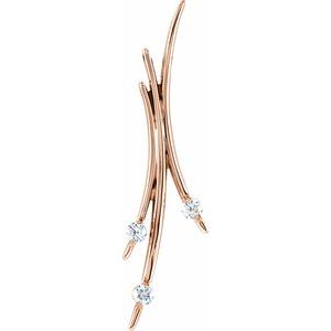 Ladies Natural Diamond Three-Stone Pendant (I1, G-H) — 14K Rose Gold