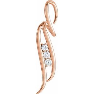 Ladies Natural Diamond Freeform Pendant (I1, G-H) — 14K Rose Gold