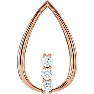 Ladies Natural Diamond Freeform Pendant (I1, G-H) — 14K Rose Gold