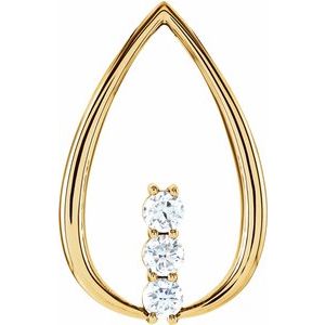 Ladies Natural Diamond Freeform Pendant (I1, G-H) — 14K Yellow Gold
