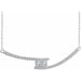 Ladies Natural Diamond Two-Stone Bar Necklace (I1, H+) — 14K White Gold