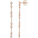 Ladies Natural Diamond Chain Earrings — 14K Rose Gold