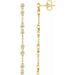 Ladies Natural Diamond Chain Earrings — 14K Yellow Gold