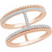 Ladies Natural Diamond Negative Space Ring (I1, H+) — 14K Rose Gold
