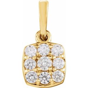 Ladies Natural Diamond Cluster Pendant (I1, G-H) — 14K Yellow Gold