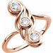 Ladies Natural Diamond Three-Stone Ring (I1, G-H) — 14K Rose Gold