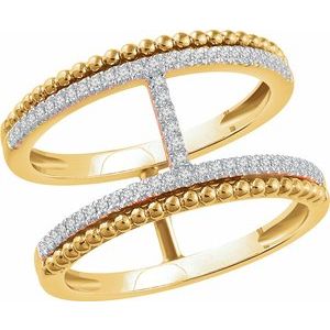 Ladies Natural Diamond Negative Space Ring (I1, H+) — 14K Yellow Gold