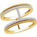 Ladies Natural Diamond Negative Space Ring (I1, H+) — 14K Yellow Gold