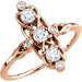 Ladies Natural Diamond Three-Stone Ring (I1, G-H) — 14K Rose Gold