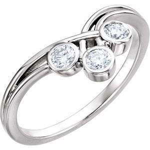 Ladies Natural Diamond Three-Stone Ring (I1, G-H) — 14K White Gold
