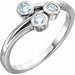 Ladies Natural Diamond Three-Stone Ring (I1, G-H) — 14K Rose Gold