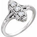 Ladies Natural Diamond Vintage-Inspired Ring (I1, G-H) — 14K White Gold