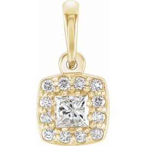 Ladies Natural Diamond Pendant (I1, G-H) — 14K Yellow Gold