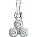 Ladies Natural Diamond Three-Stone Pendant (I1, G-H) — 14K White Gold