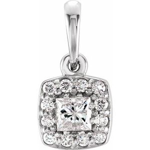 Ladies Natural Diamond Pendant (I1, G-H) — 14K White Gold