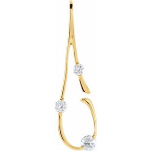 Ladies Natural Diamond Freeform Pendant (I1, G-H) — 14K Yellow Gold