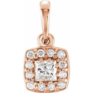 Ladies Natural Diamond Pendant (I1, G-H) — 14K Rose Gold