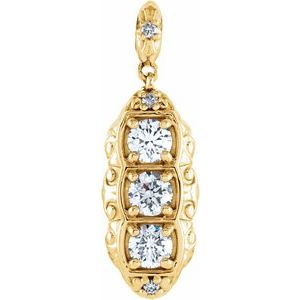 Ladies Natural Diamond Pendant (I1, G-H) — 14K Yellow Gold