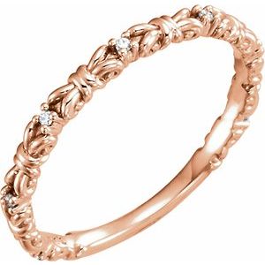 Ladies Natural Diamond Stackable Ring (I1, G-H) — 14K Rose Gold