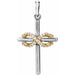 Ladies Natural Diamond Infinity-Inspired Cross Pendant (I1, G-H) — 14K White/Yellow Gold