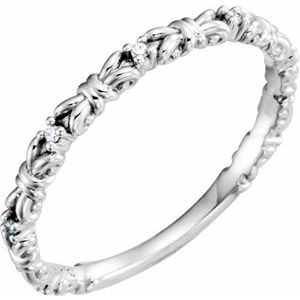 Ladies Natural Diamond Stackable Ring (SI2-SI3, G-H) — Platinum