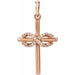 Ladies Natural Diamond Infinity-Inspired Cross Pendant (I1, G-H) — 14K Rose Gold