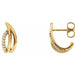 Ladies Natural Diamond Freeform J-Hoop Earrings (I1, G-H) — 14K Yellow Gold