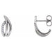 Ladies Natural Diamond Freeform J-Hoop Earrings (I1, G-H) — 14K White Gold