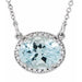 Ladies Natural Blue Zircon Natural Diamond 16 1/ Necklace (I1, G-H) — 14K White Gold