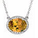 Ladies Natural Citrine Natural Diamond 16 1/ Necklace (I1, G-H) — 14K White Gold