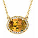 Ladies Natural Citrine Natural Diamond 16 1/ Necklace (I1, G-H) — 14K Yellow Gold