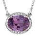 Ladies Natural Amethyst Natural Diamond 16 1/ Necklace (I1, G-H) — 14K White Gold