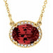Ladies Natural Mozambique Garnet Natural Diamond 16 1/ Necklace (I1, G-H) — 14K Yellow Gold