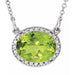 Ladies Natural Peridot Natural Diamond 16 1/ Necklace (I1, G-H) — 14K White Gold