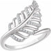 Ladies Natural Diamond Leaf Ring (I1, H+) — 14K White Gold