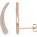 Ladies Natural Diamond Ear Climbers — 14K Rose Gold