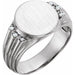 Ladies Natural Diamond 14.5x13 mm Oval Signet Ring — Platinum