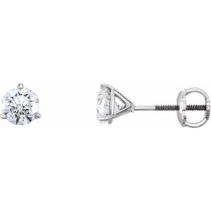 Ladies Natural Diamond Earrings (I2, I-J) — Platinum