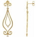 Ladies Natural Diamond Fleur-de-lis Earrings — 14K Yellow Gold