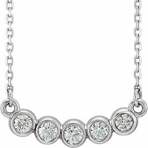 Ladies Natural Diamond Bezel-Set Necklace (I1, G-H) — Sterling Silver