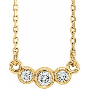 Ladies Natural Diamond Three-Stone Necklace (I1, G-H) — 14K Yellow Gold