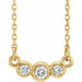 Ladies Natural Diamond Three-Stone Necklace (I1, G-H) — 14K Yellow Gold