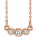 Ladies Natural Diamond Three-Stone Necklace (I1, G-H) — 14K Rose Gold