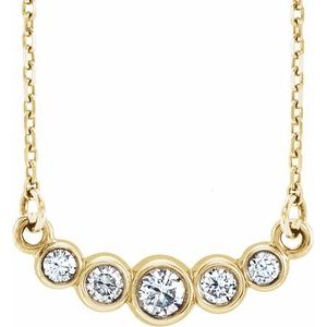 Ladies Natural Diamond Necklace (I1, G-H) — 14K Yellow Gold