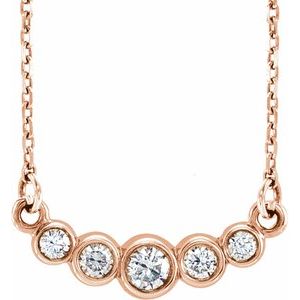 Ladies Natural Diamond Necklace (I1, G-H) — 14K Rose Gold